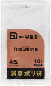 日本サニパック 消臭袋 防臭袋 ニオワイナ 消臭 白 半透明 45L 10P ゴミ袋 ポリ袋 SS45